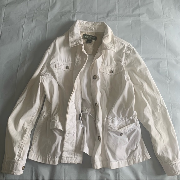 Eddie Bauer white short soft shell wind jacket womans size XXL 100% cotton - Picture 6 of 15